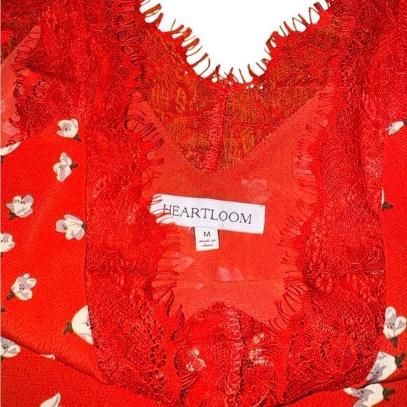 Heartloom Women's Red Floral Lace Zurie Tank Top- Size Medium - Picture 5 of 6